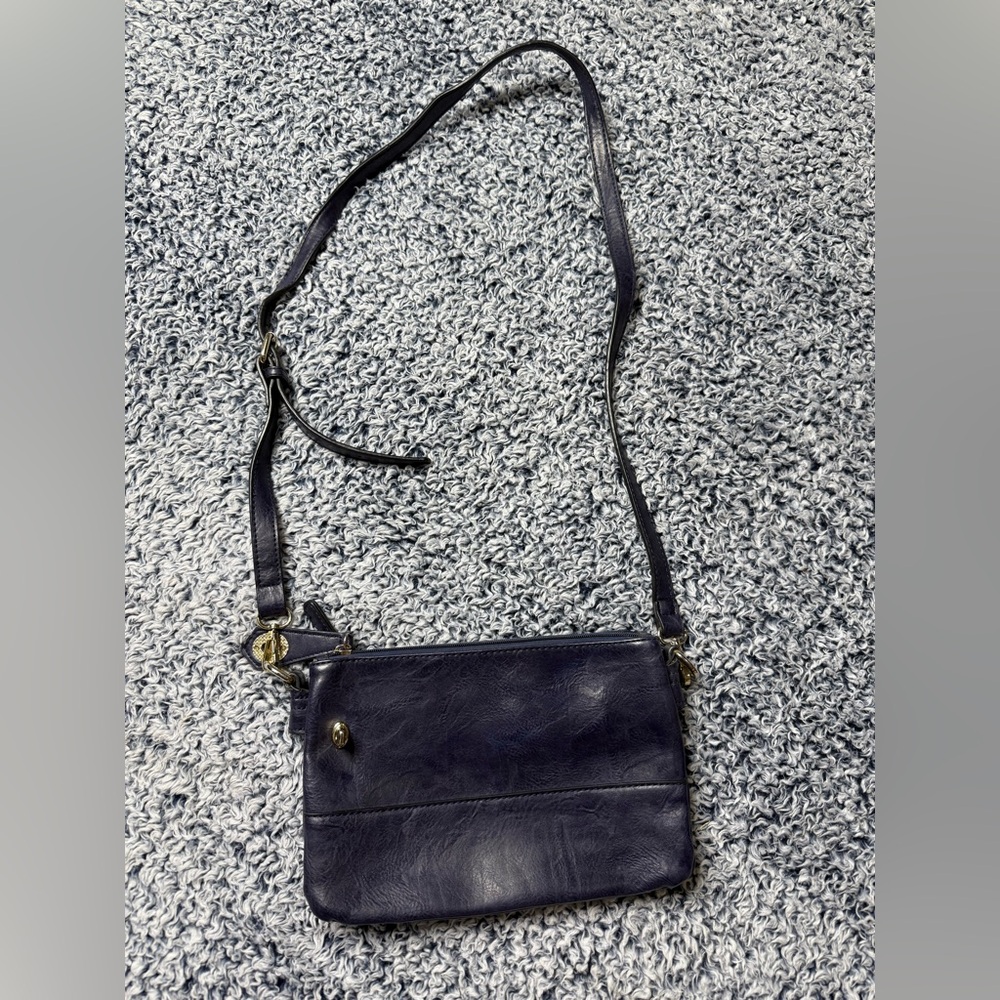 Leather Navy Blue Crossbody Bag